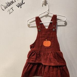 The Children's Place Cotton Corduroy Pumpkin Pinafore 2T